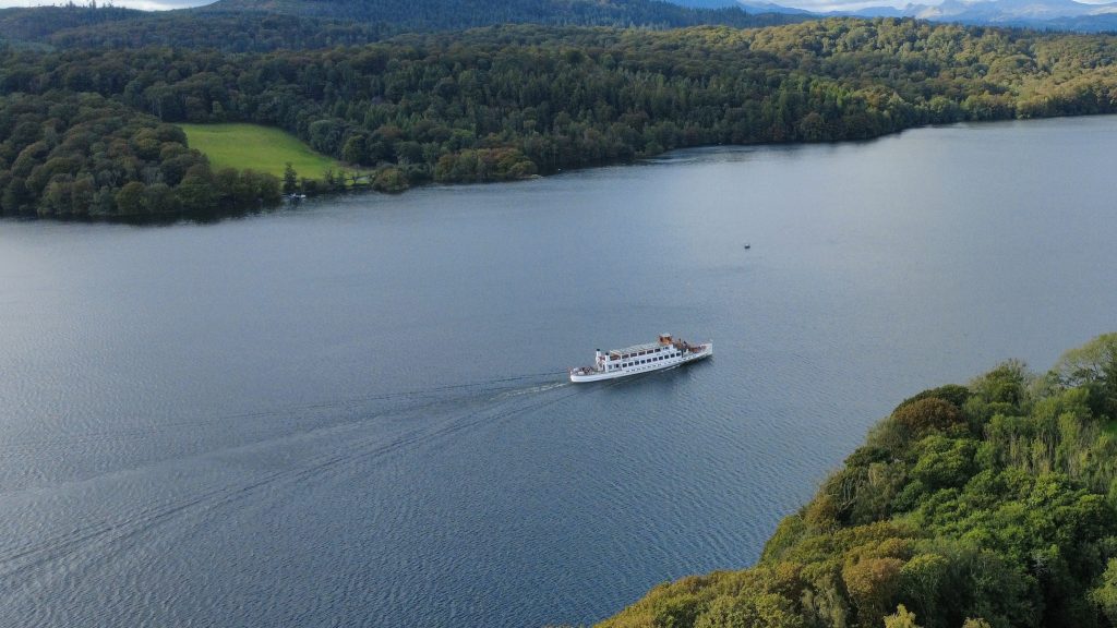 tower wood cottage aerial of lake windermere